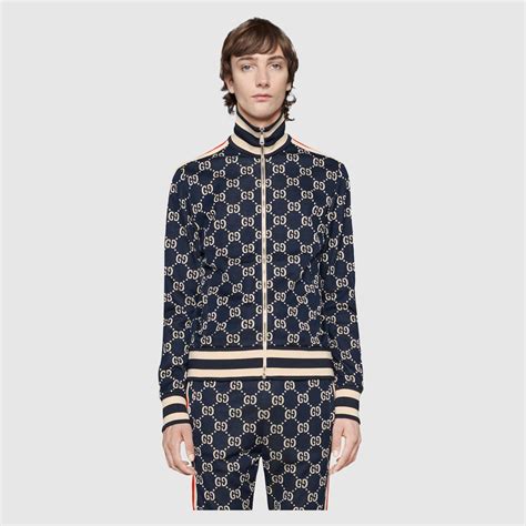 gucci tracksuit blue|gucci jacquard tracksuit.